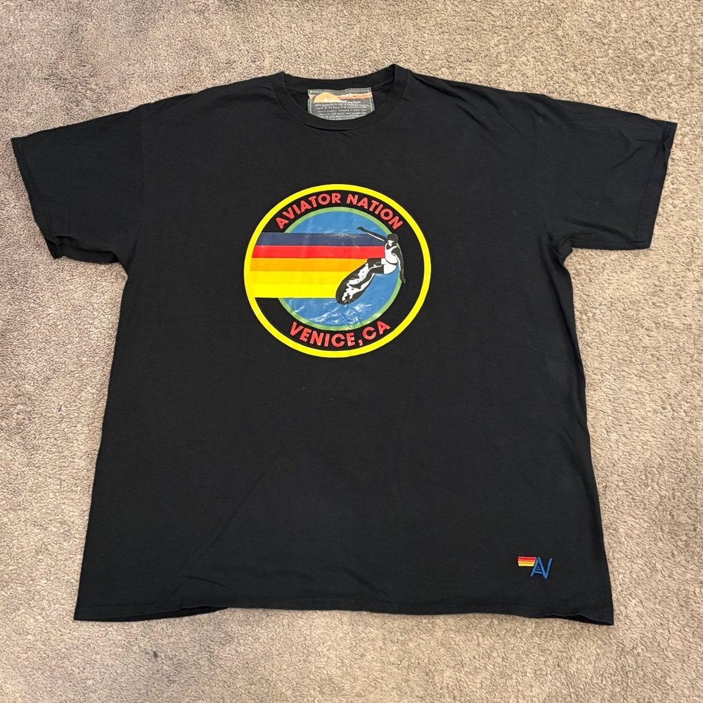 Aviator Nation Venice California Black T-Shirt Men’s 2XL